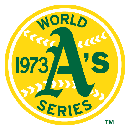 Oakland Athletics 1973 Special Event Logo t shirts DIY iron ons